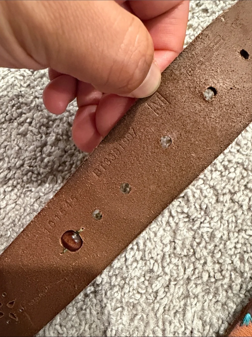 Fossil Women's Dress Belt Size S Large Patchwork Studded Emboidered Brown Green - Picture 3 of 8